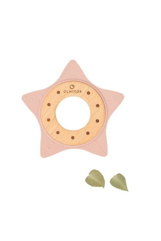 Anneau de dentition en silicone et hêtre