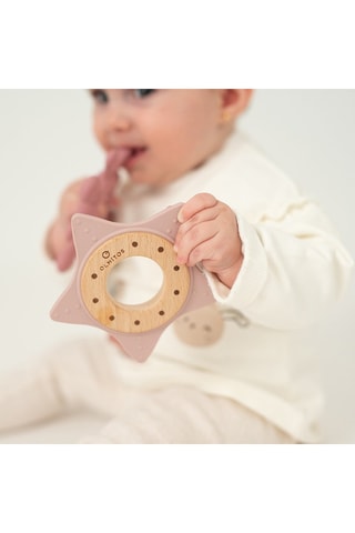 Anneau de dentition en silicone et hêtre