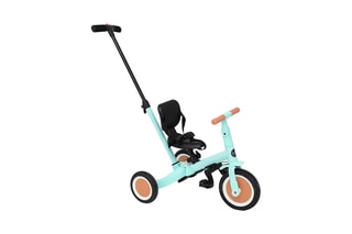 Tricycle évolutif multifonction - Turquoise et noir - Dès 12 mois - Jusqu’à 5 ans