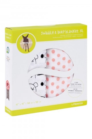 2 langes en coton biologique - Blanc - Dès la naissance - 120 x 120 cm