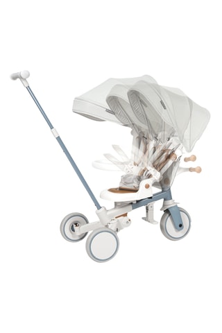 Tricycle évolutif multifonction - Blanc et bleu cobalt - Dès 12 mois - Jusqu’à 25 kg