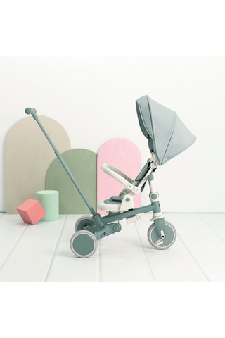 Tricycle évolutif multifonction - Blanc et vert d'eau - Dès 12 mois - Jusqu’à 25 kg