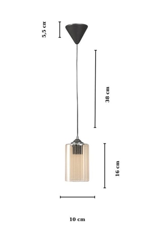 Candeeiro suspenso - Preto e amarelo - 40 W