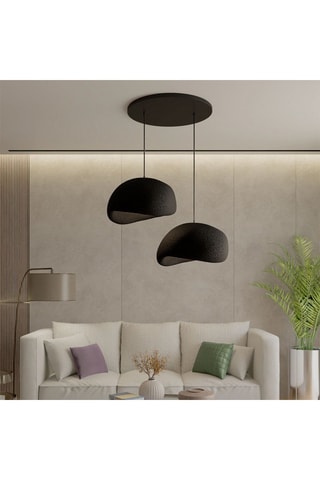 Candeeiro suspenso - Preto - 2 x 40 W