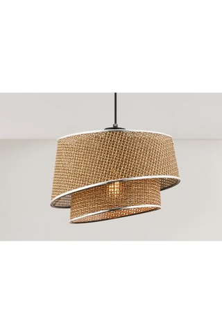 Candeeiro suspenso Barette Hazeran - Bege e prateado - 45-60 W