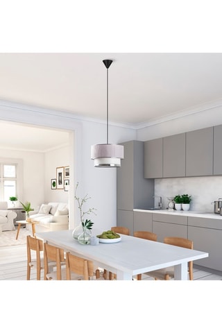 Candeeiro suspenso Cake - Bege e prateado - 60 W