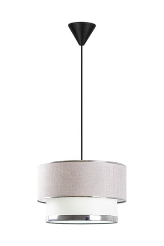 Candeeiro suspenso Cake - Bege e prateado - 60 W