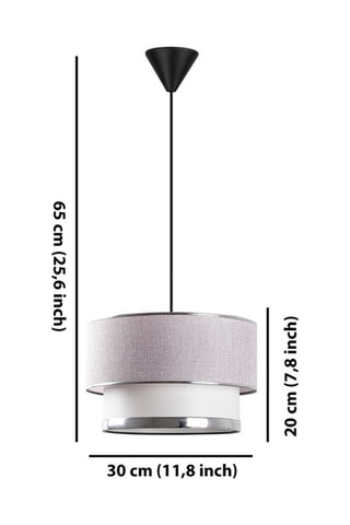 Candeeiro suspenso Cake - Bege e prateado - 60 W