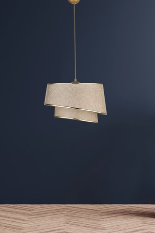 Candeeiro suspenso - Bege e dourado - 40 W