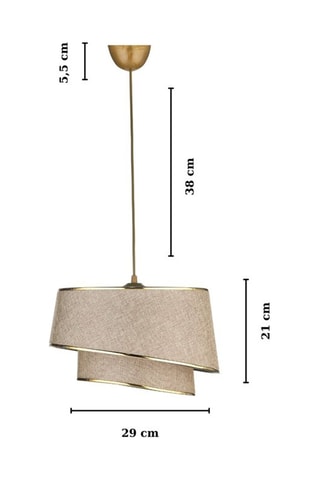 Candeeiro suspenso - Bege e dourado - 40 W