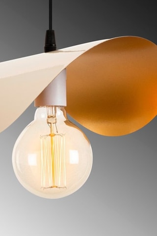 Candeeiro suspenso Sivani - Branco e dourado - 100 W