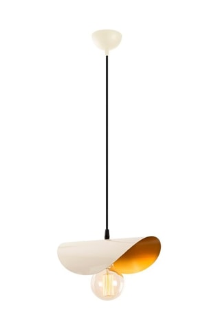Candeeiro suspenso Sivani - Branco e dourado - 100 W
