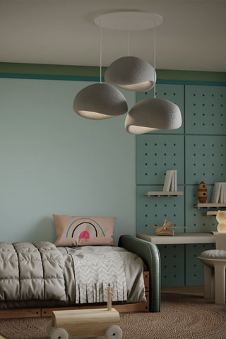 Candeeiro suspenso Wabi Sabi Haze & Hues - Cinzento - 3 x 40 W