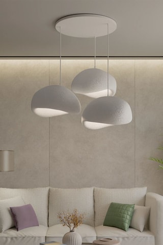 Candeeiro suspenso Wabi Sabi Haze & Hues - Branco - 3 x 40 W