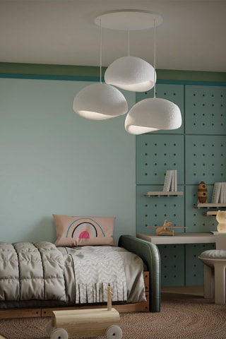 Candeeiro suspenso Wabi Sabi Haze & Hues - Branco - 3 x 40 W