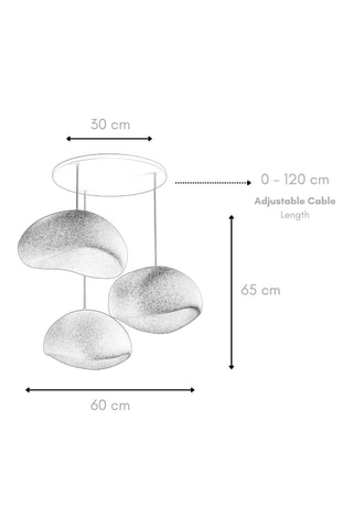 Candeeiro suspenso Wabi Sabi Haze & Hues - Branco - 3 x 40 W