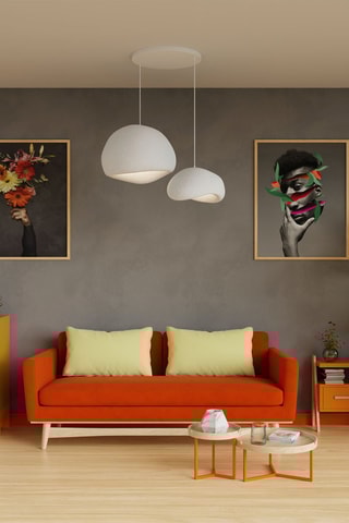 Candeeiro suspenso Wabi Sabi Rawbends - Branco - 2 x 40 W