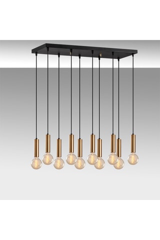 Candeeiro suspenso Tempo - Preto e dourado - 10 x 40 W