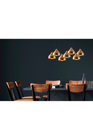 Candeeiro suspenso Tattoo - Preto e dourado-rosa - 7 x 40 W