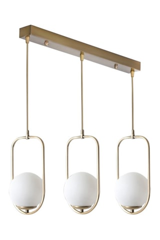 Candeeiro suspenso - Branco e cobre - 60 W