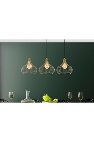 Candeeiro suspenso Teldamla - Dourado brilhante - 3 x 40 W