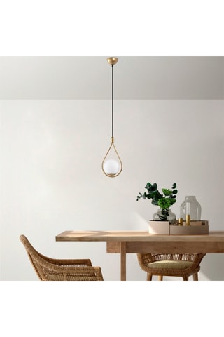 Candeeiro suspenso Mudoni - Dourado e preto - 40 W