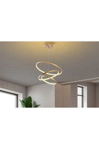 Candeeiro suspenso LED - Dourado - 28 W