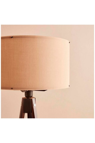 Lampadaire en bois - Naturel et crème - 60 W - 140 cm