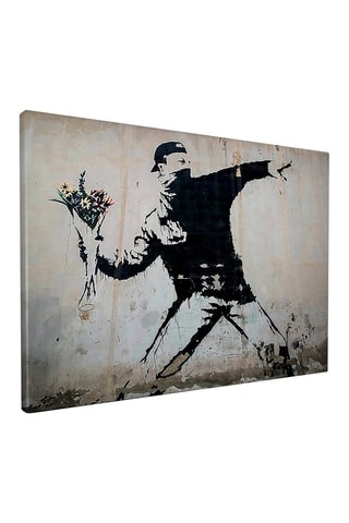 Quadro "Rage, le lanceur de fleurs" - Banksy - 50 x 70 cm - Reprodução