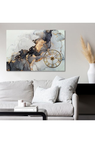 Relógio - 50 x 70 cm - Branco e dourado