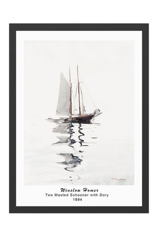 Quadro "Two Masted Schooner with Dory" Winslow Homer - 35 x 45 cm