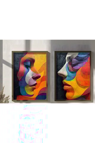 2 pinturas decorativas emolduradas em MDF Rosalie2 - 50 x 70 cm