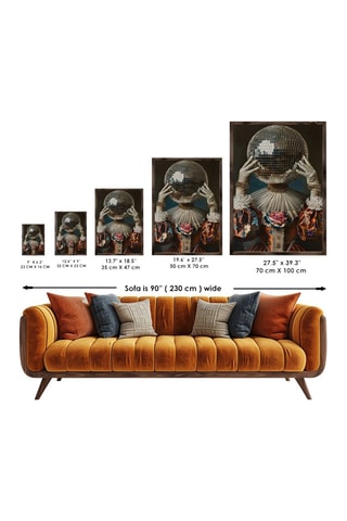 Pintura decorativa com moldura em MDF René32 - 35 x 47 cm - 35 x 47 cm