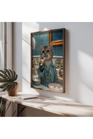 Pintura decorativa emoldurada em MDF Cyprien - 50 x 70 cm