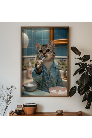 Pintura decorativa emoldurada em MDF Cyprien - 50 x 70 cm