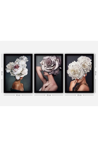 3 pinturas decorativas em moldura Albert -  35 x 45 cm -