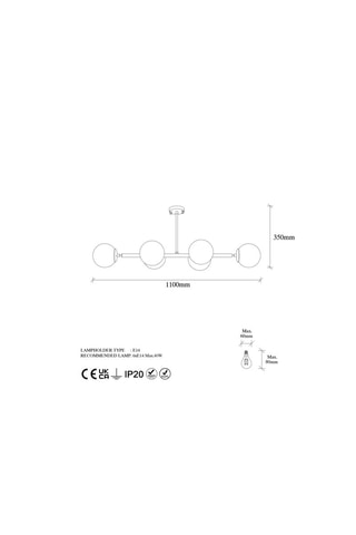 Candeeiro suspenso Preto