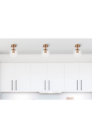 Candeeiro de teto Atmaca - Dourado e transparente