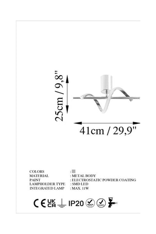 Candeeiro de teto LED Likma - Prateado - 11 W