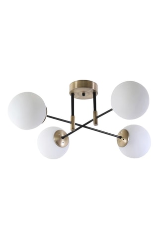 Candeeiro de teto Dolunay - Dourado e branco - 4 x 60 W