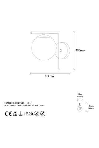 Aplique de parede - Bege e branco - 40 W