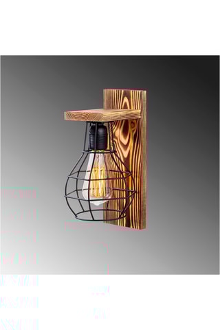 Aplique de parede Erebos - Natural - 100 W - Em madeira