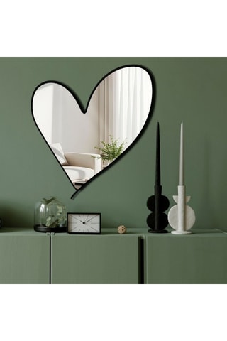 Espelho - 43 x 48 cm - Prateado e preto