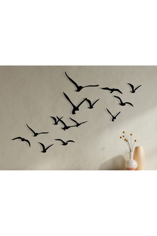 14 decorações de parede - 69 x 41 x 7 cm - Preto