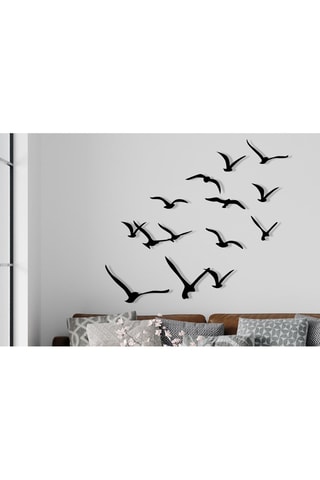 14 decorações de parede - 69 x 41 x 7 cm - Preto