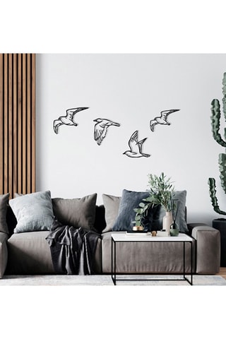 Decoração de parede Zevahir - 100 x 24 cm - Preto