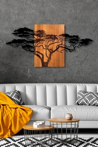 Decoração de parede - 144 x 70 cm - Natural e preto