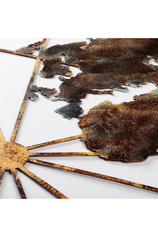 Décoration murale World Map - 120 x 60 cm - Marron