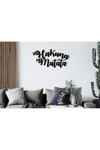 Decoração de parede Hakuna Matata - Preto - 70 x 35 cm