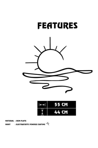 Decoração de parede Alborada - Preto - 55 x 44 cm